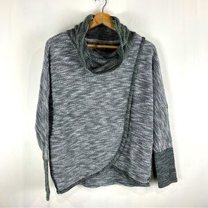 Calvin Klein Nubby Knit Wrap Pullover Cowlneck Sweatshirt Athleisure‎ Size Small